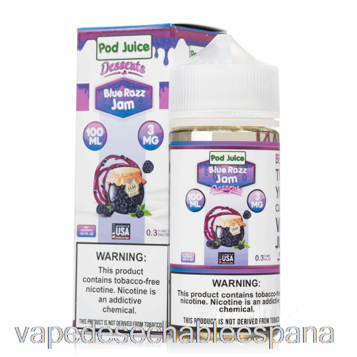 Mermelada De Razz Azul Vape España - Jugo De Vaina - 100ml 3mg